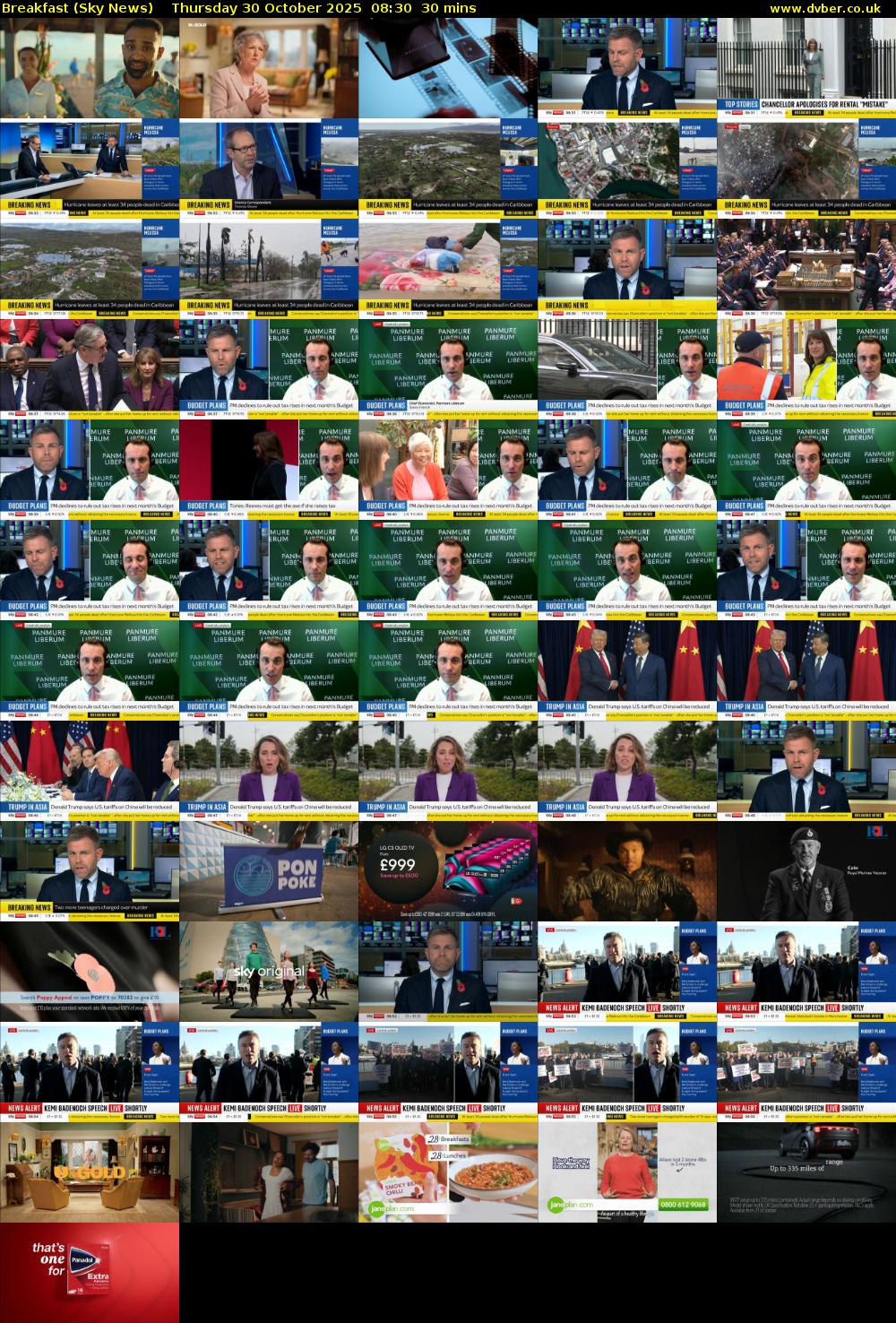 Breakfast (Sky News) Thursday 30 October 2025 08:30 - 09:00