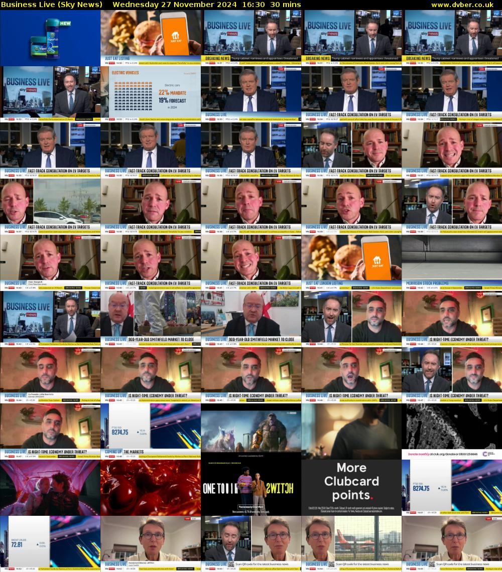 Business Live (Sky News) Wednesday 27 November 2024 16:30 - 17:00