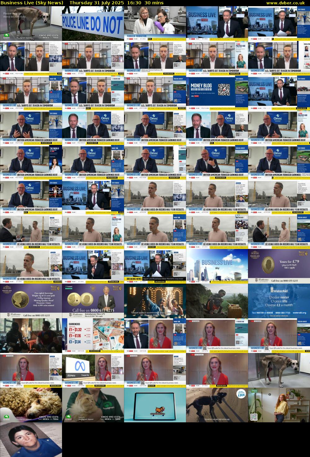 Business Live (Sky News) Thursday 31 July 2025 16:30 - 17:00
