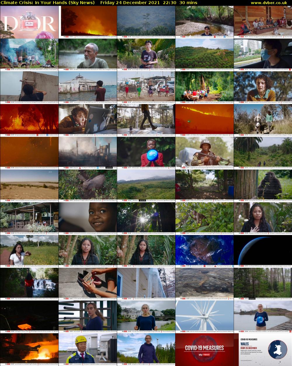 Climate Crisis: In Your Hands (Sky News) Friday 24 December 2021 22:30 - 23:00
