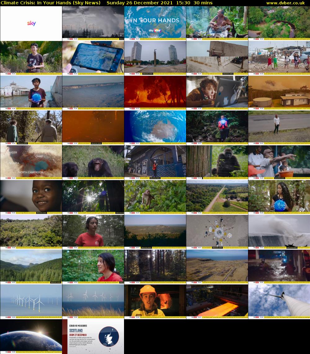 Climate Crisis: In Your Hands (Sky News) Sunday 26 December 2021 15:30 - 16:00