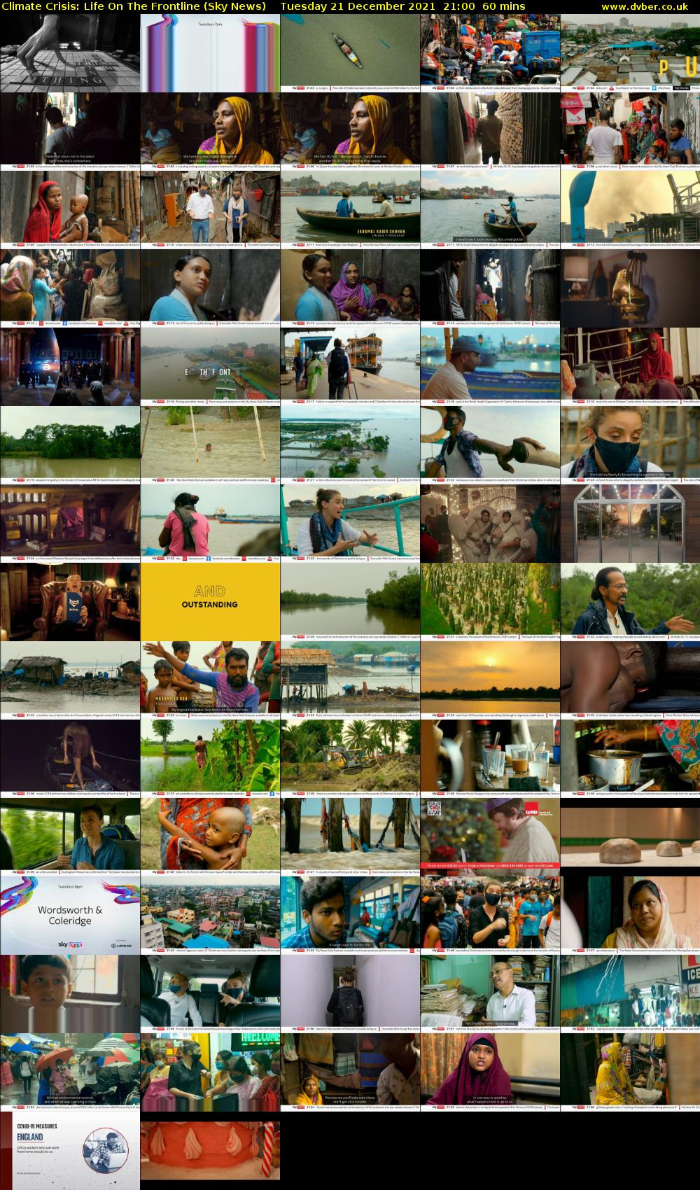 Climate Crisis: Life On The Frontline (Sky News) Tuesday 21 December 2021 21:00 - 22:00