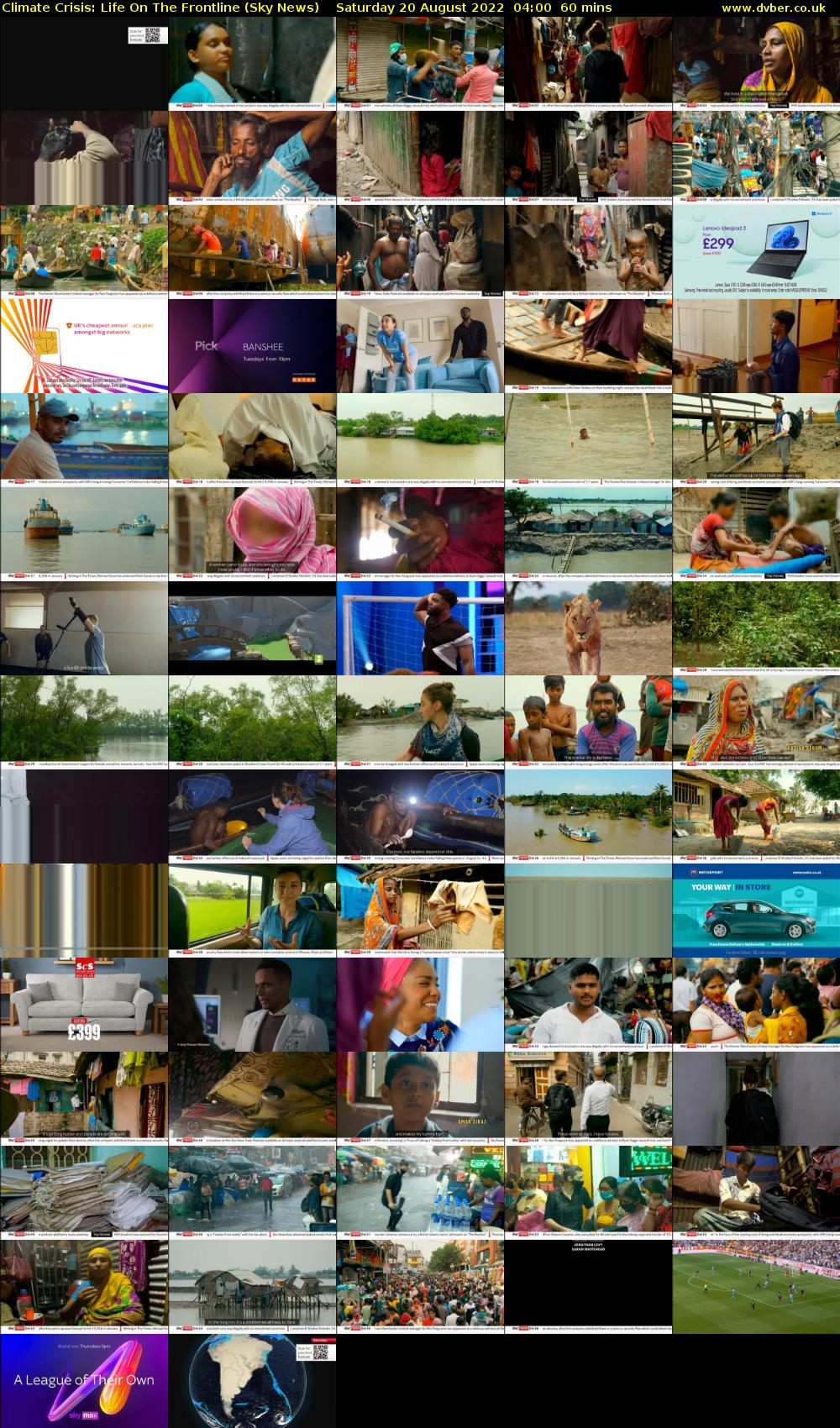 Climate Crisis: Life On The Frontline (Sky News) Saturday 20 August 2022 04:00 - 05:00