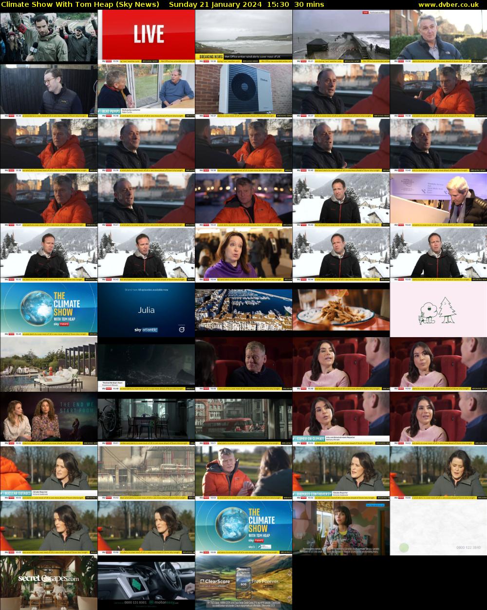 Climate Show With Tom Heap (Sky News) Sunday 21 January 2024 15:30 - 16:00