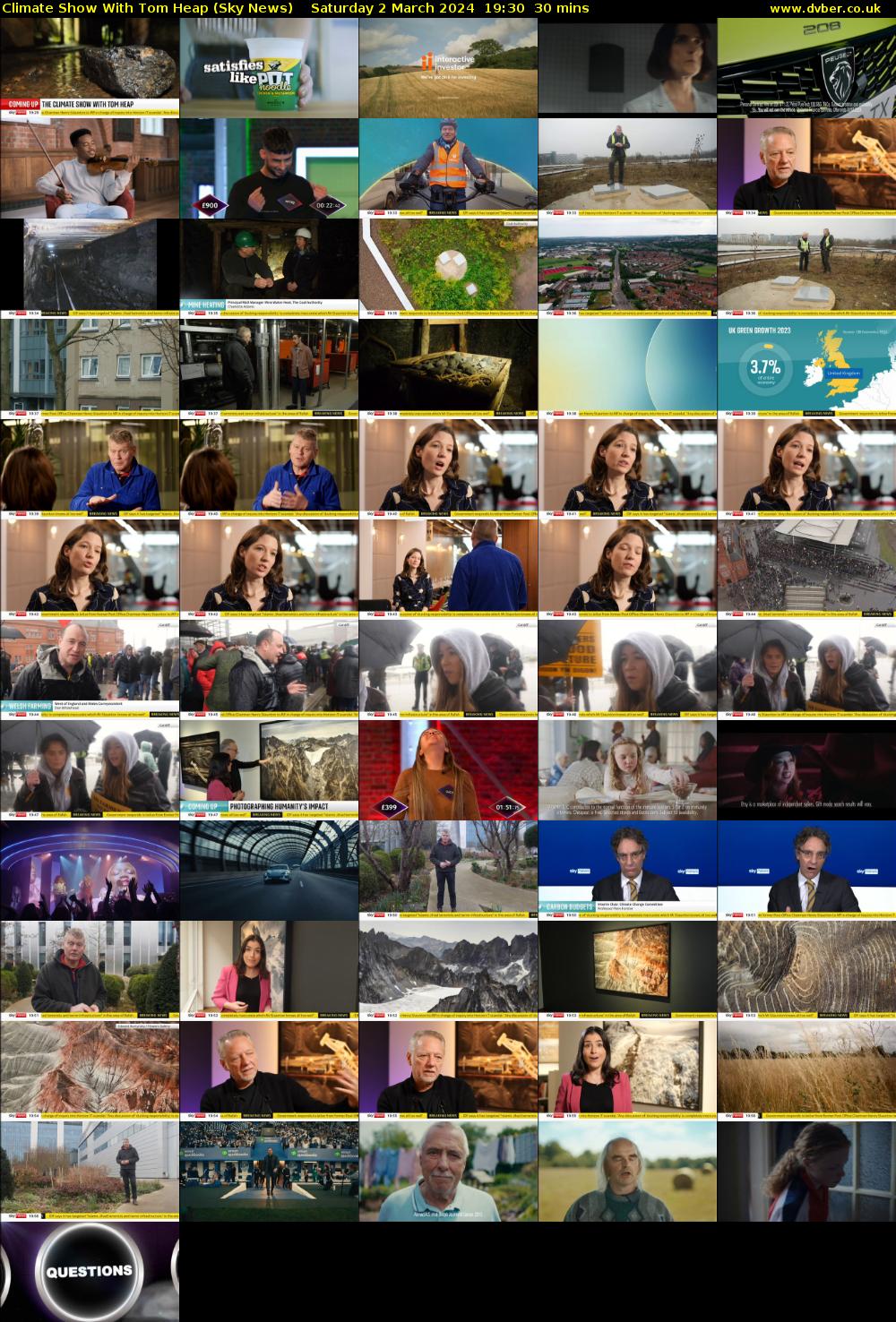 Climate Show With Tom Heap (Sky News) Saturday 2 March 2024 19:30 - 20:00