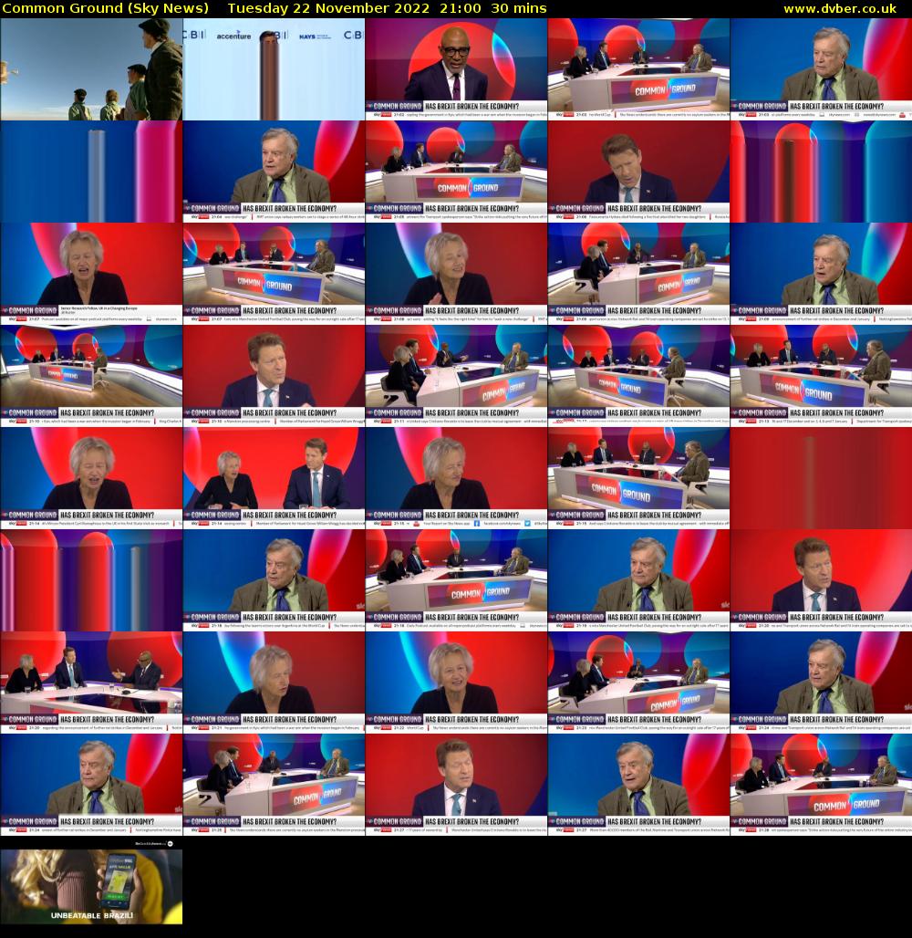 Common Ground (Sky News) Tuesday 22 November 2022 21:00 - 21:30