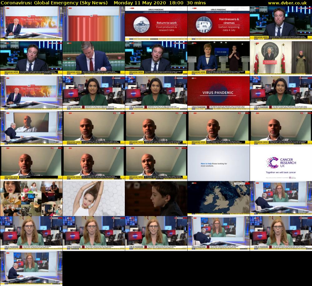 Coronavirus: Global Emergency (Sky News) Monday 11 May 2020 18:00 - 18:30