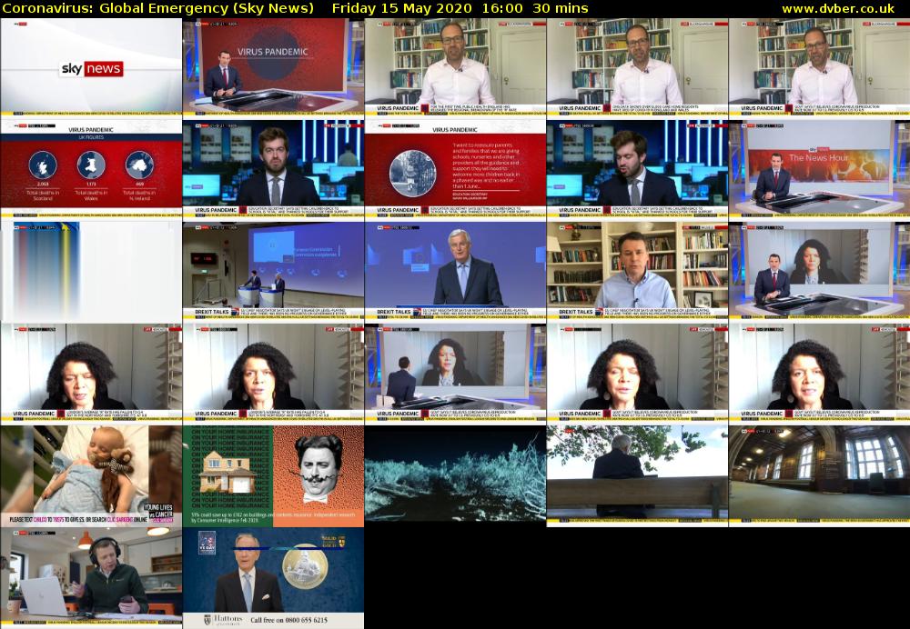 Coronavirus: Global Emergency (Sky News) Friday 15 May 2020 16:00 - 16:30