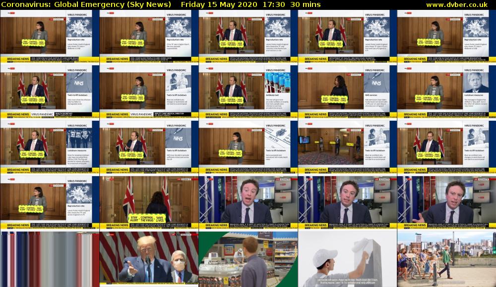 Coronavirus: Global Emergency (Sky News) Friday 15 May 2020 17:30 - 18:00