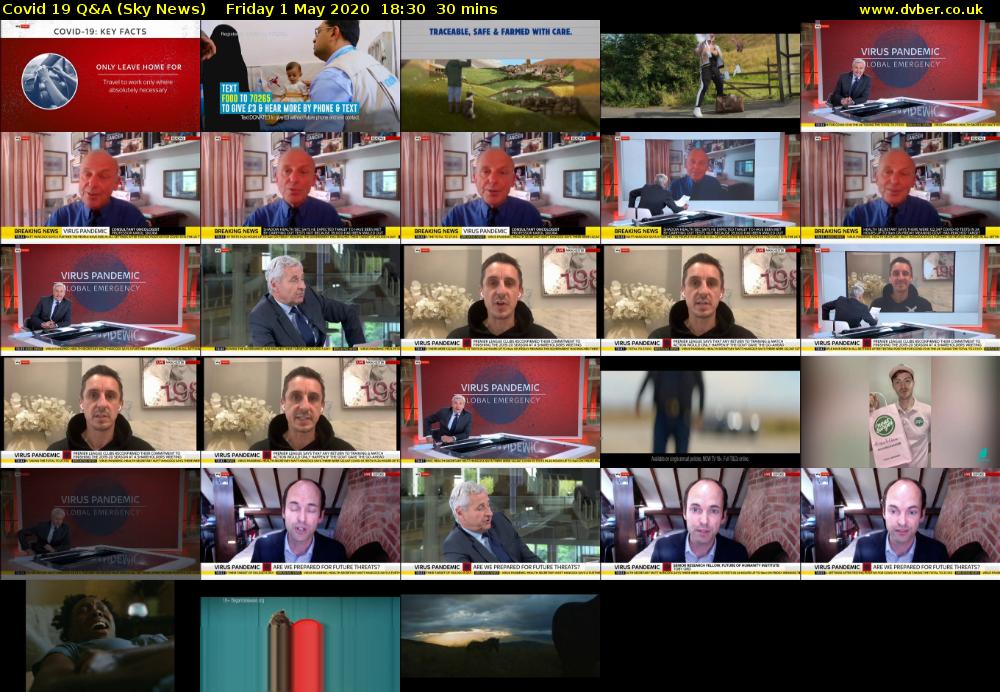 Covid 19 Q&A (Sky News) Friday 1 May 2020 18:30 - 19:00