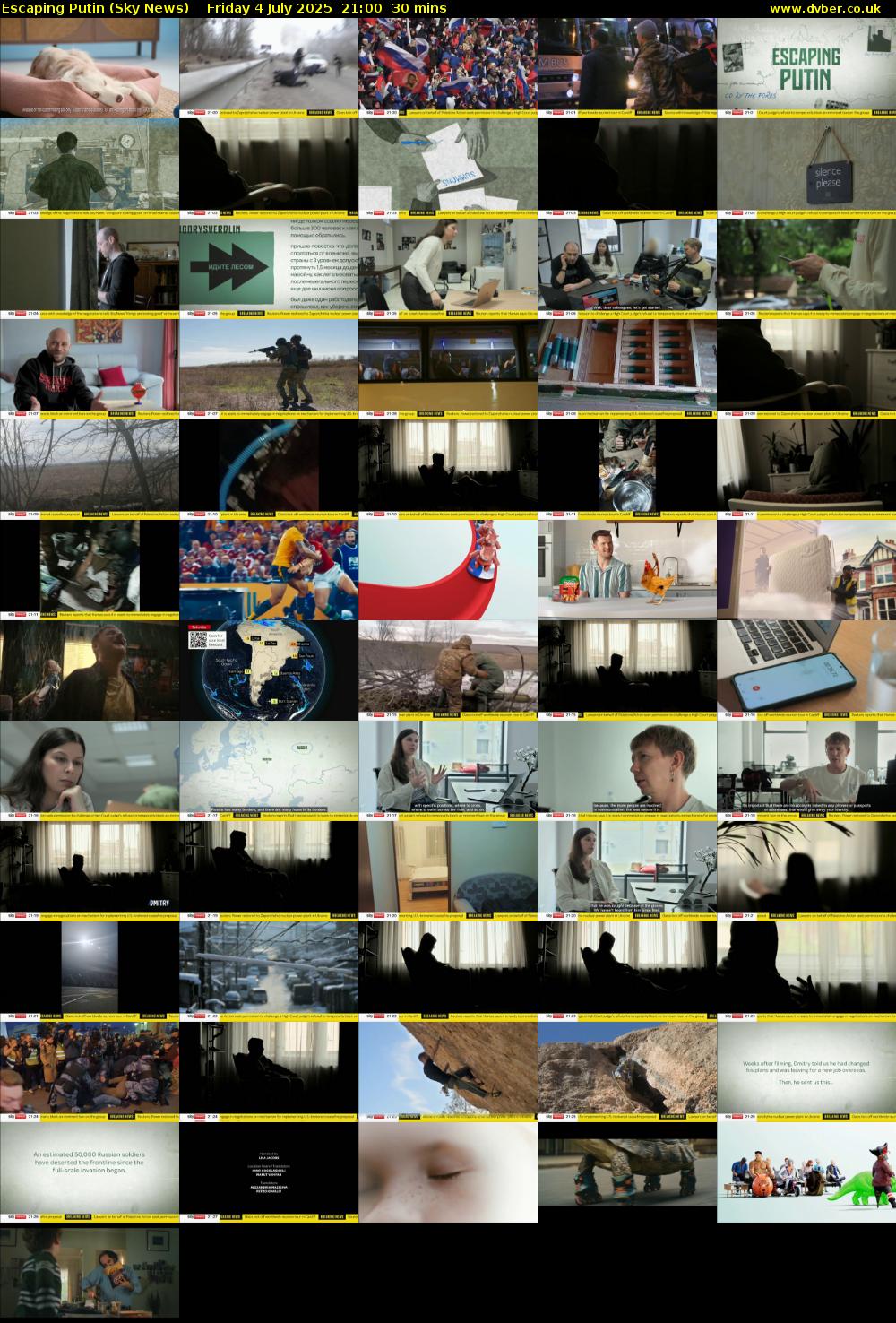Escaping Putin (Sky News) Friday 4 July 2025 21:00 - 21:30