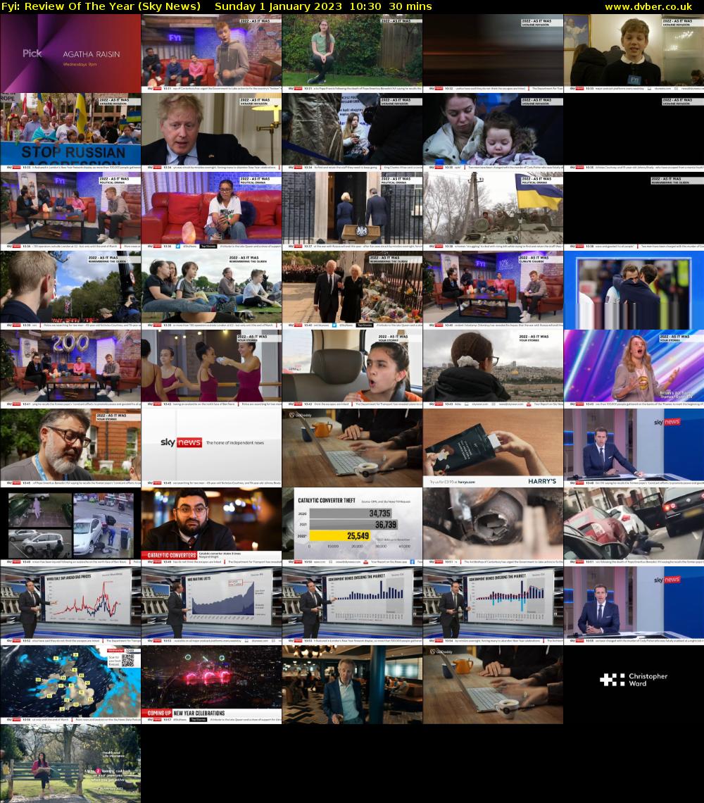 FYI: Review Of The Year (Sky News) Sunday 1 January 2023 10:30 - 11:00