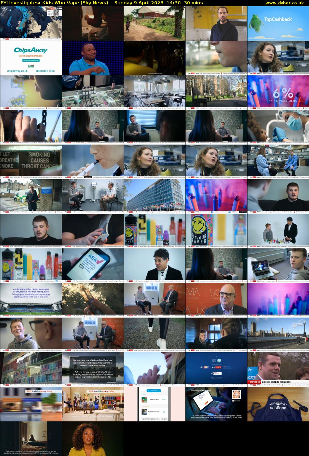 FYI Investigates: Kids Who Vape (Sky News) Sunday 9 April 2023 14:30 - 15:00