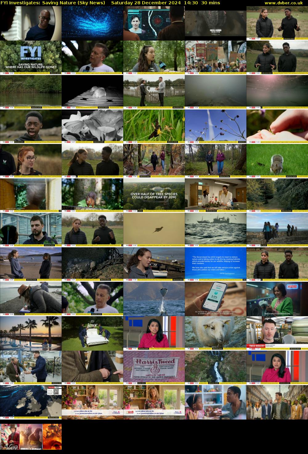 FYI Investigates: Saving Nature (Sky News) Saturday 28 December 2024 14:30 - 15:00