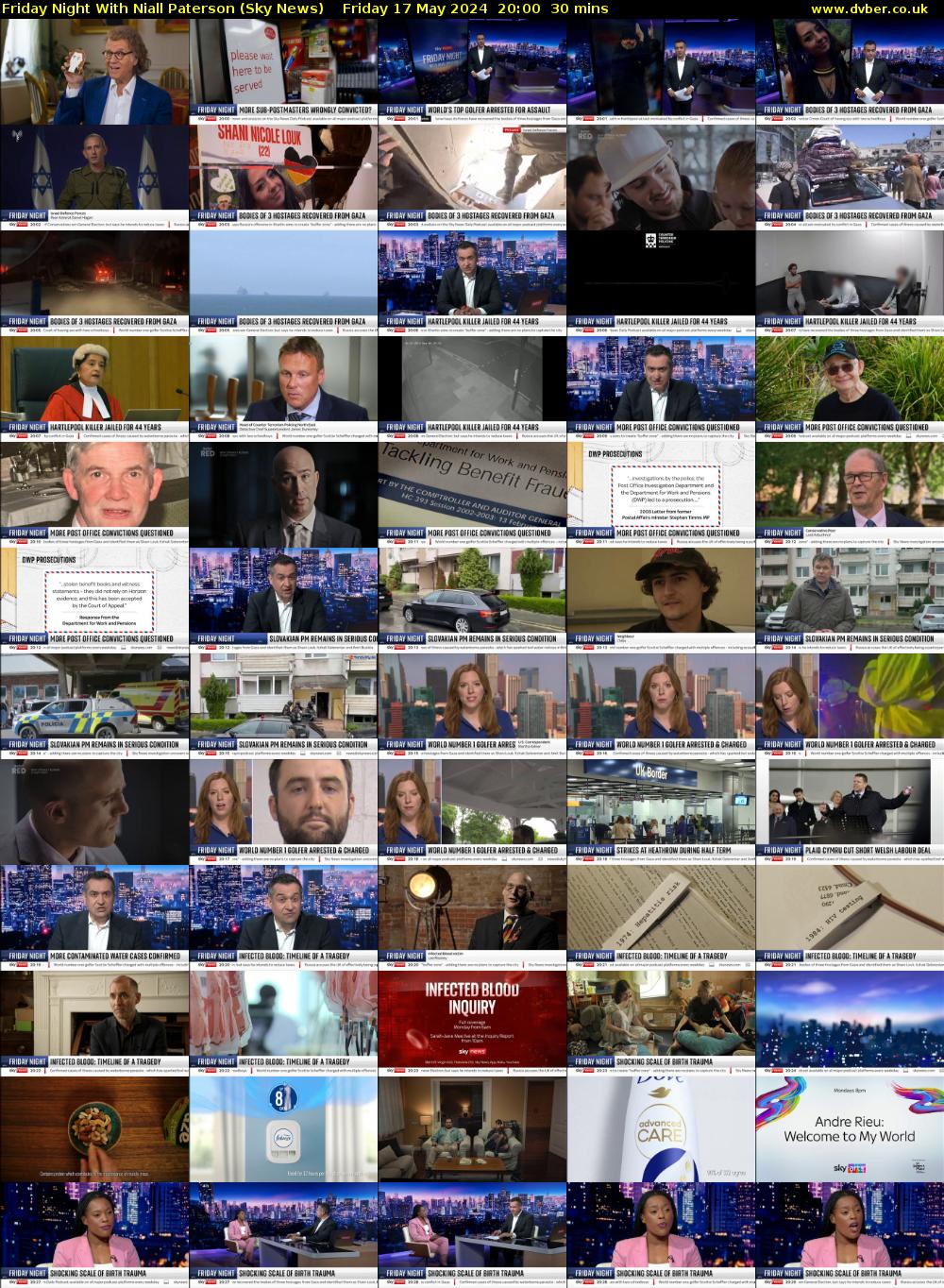 Friday Night With Niall Paterson (Sky News) Friday 17 May 2024 20:00 - 20:30