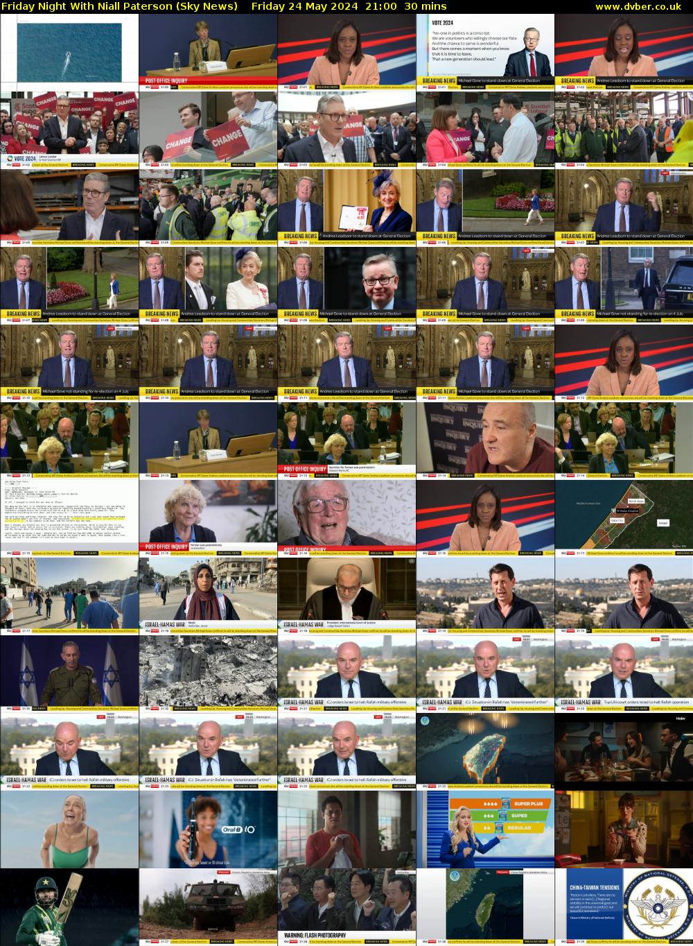 Friday Night With Niall Paterson (Sky News) Friday 24 May 2024 21:00 - 21:30