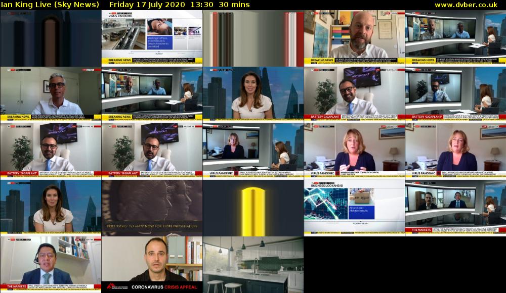 Ian King Live (Sky News) Friday 17 July 2020 13:30 - 14:00