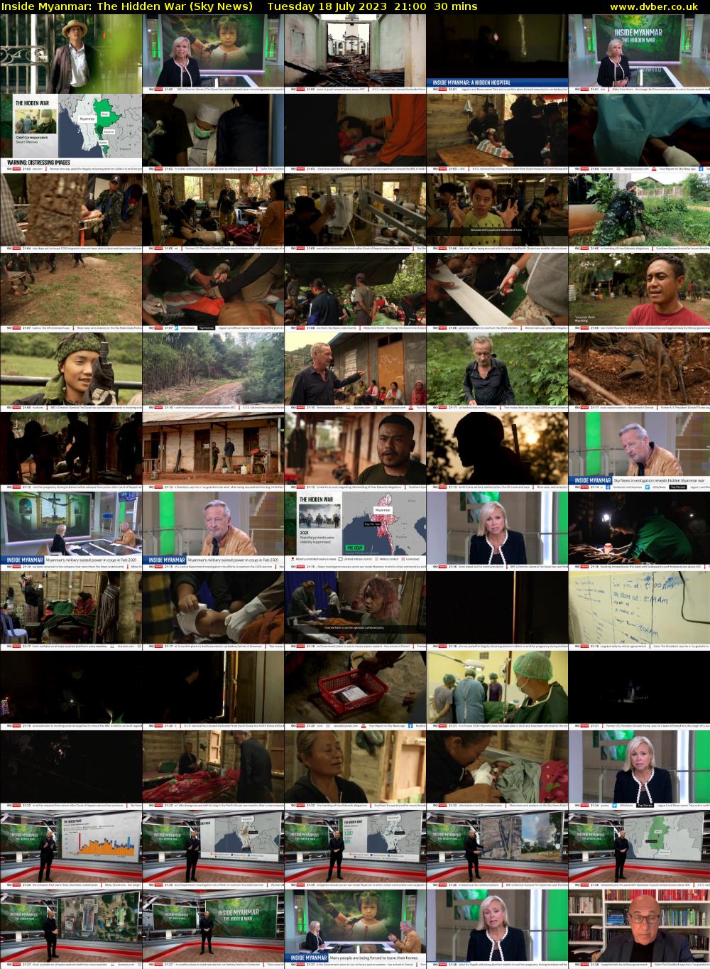 Inside Myanmar: The Hidden War (Sky News) Tuesday 18 July 2023 21:00 - 21:30