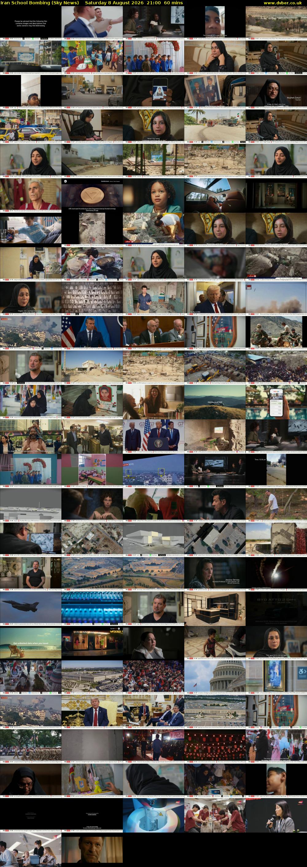 Iran School Bombing (Sky News) Saturday 8 August 2026 21:00 - 22:00