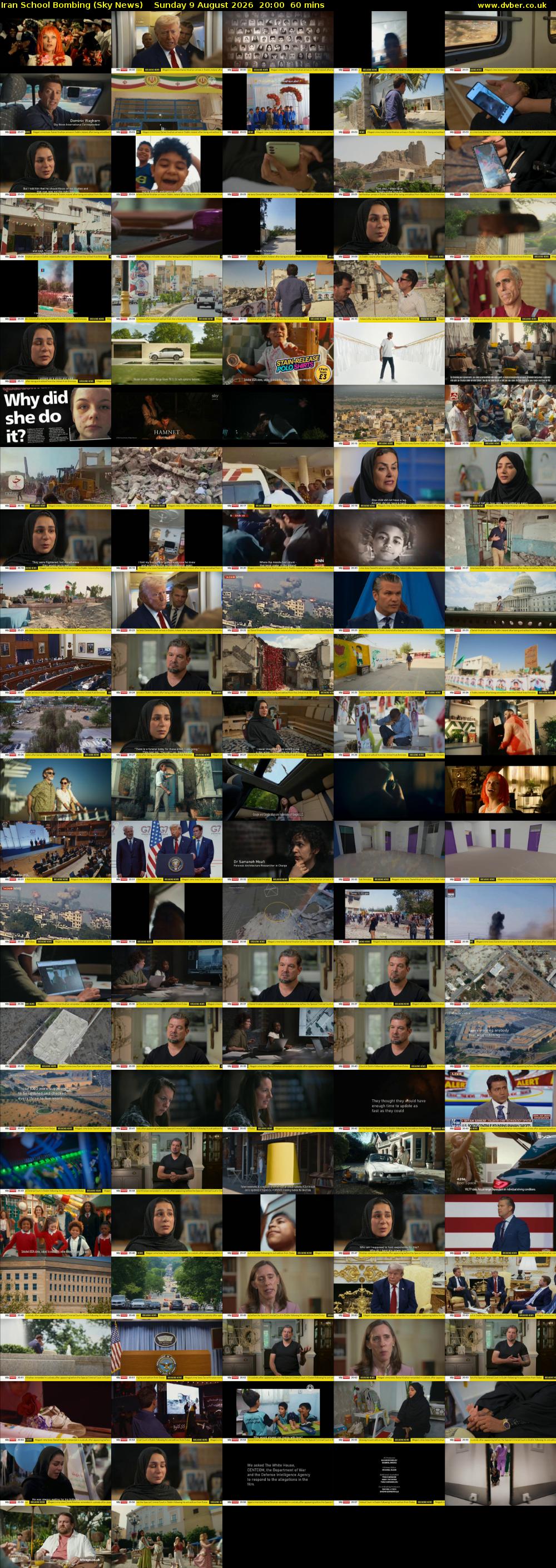 Iran School Bombing (Sky News) Sunday 9 August 2026 20:00 - 21:00