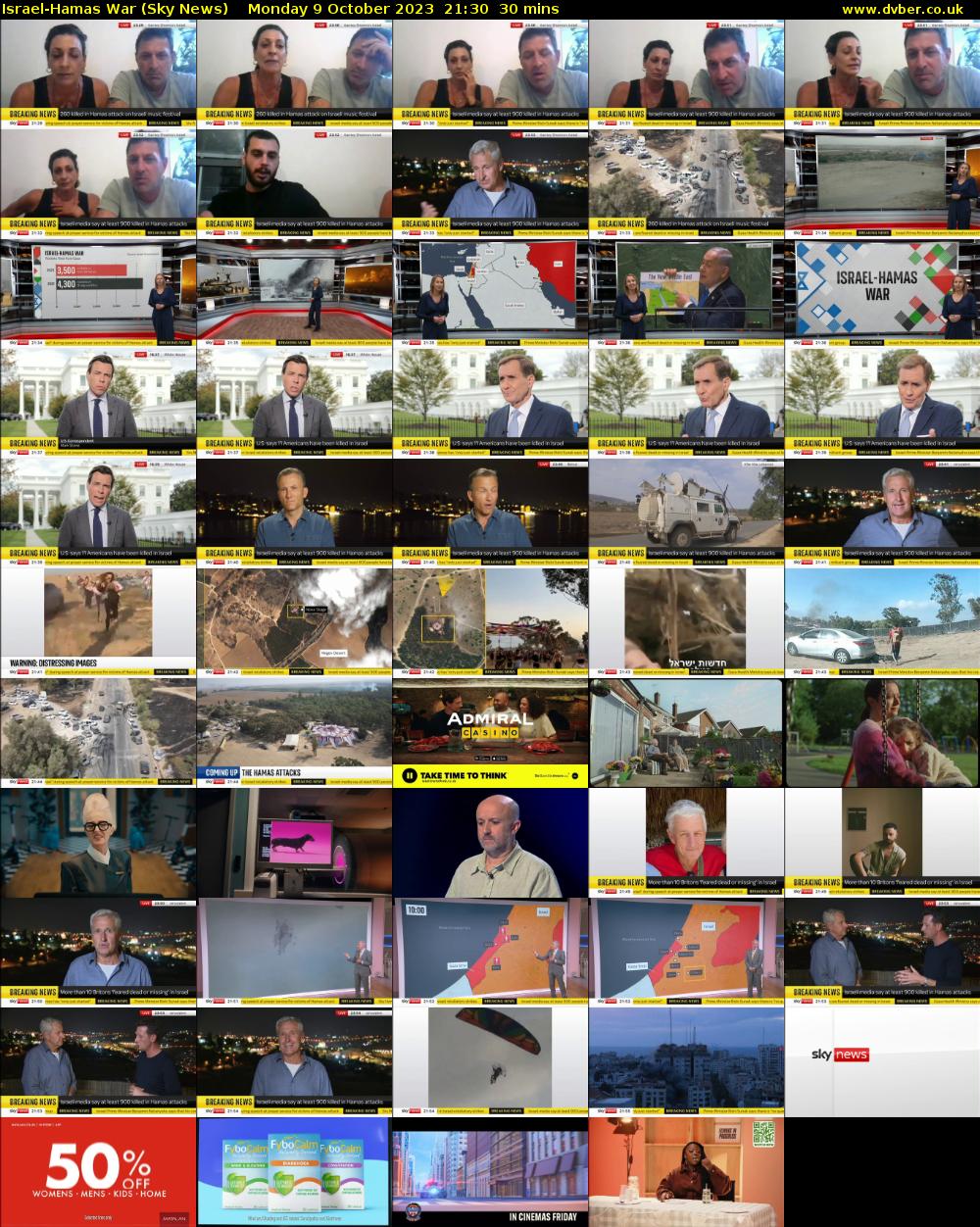 Israel-Hamas War (Sky News) Monday 9 October 2023 21:30 - 22:00