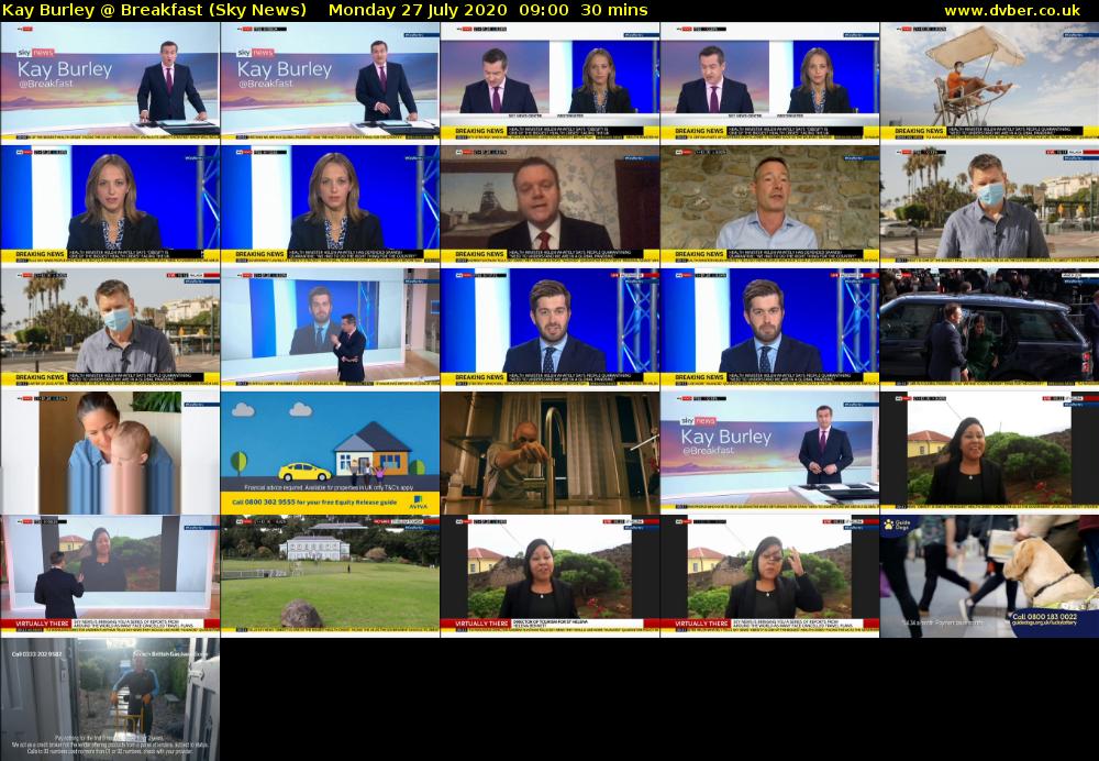 Kay Burley @ Breakfast (Sky News) Monday 27 July 2020 09:00 - 09:30