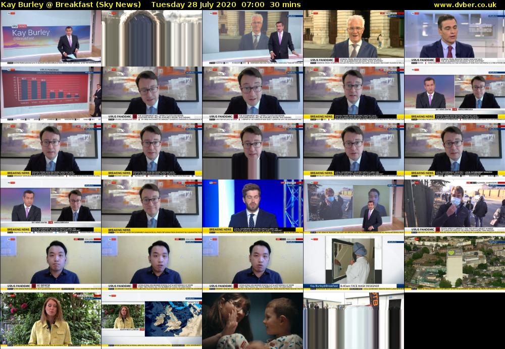 Kay Burley @ Breakfast (Sky News) Tuesday 28 July 2020 07:00 - 07:30