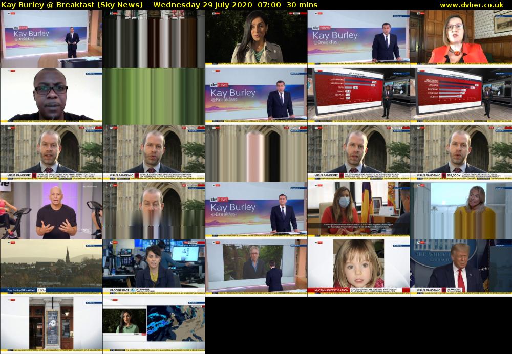 Kay Burley @ Breakfast (Sky News) Wednesday 29 July 2020 07:00 - 07:30
