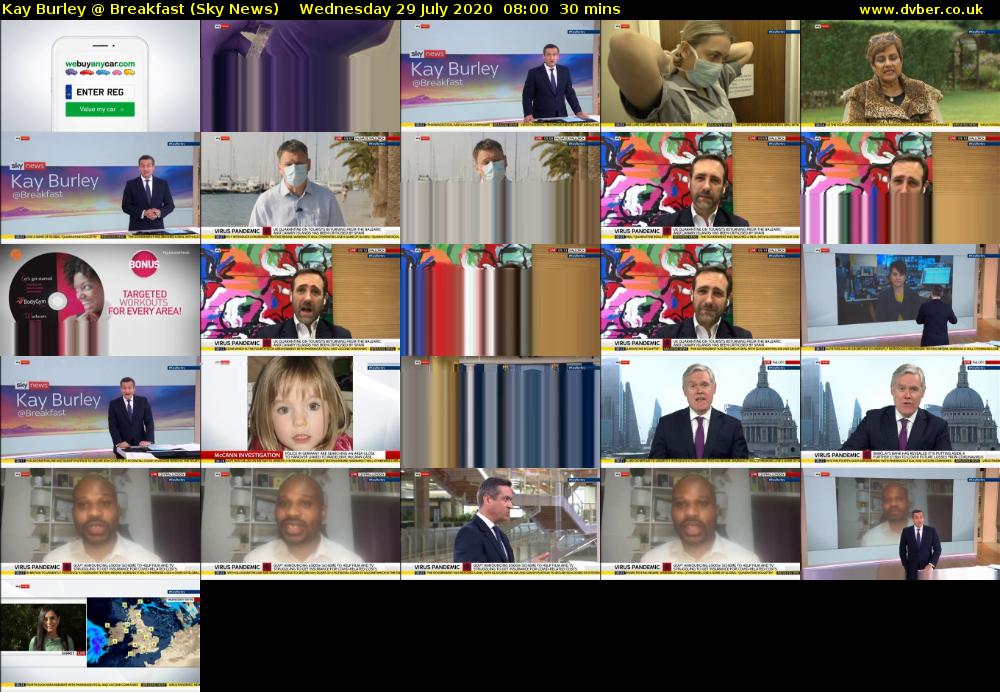 Kay Burley @ Breakfast (Sky News) Wednesday 29 July 2020 08:00 - 08:30