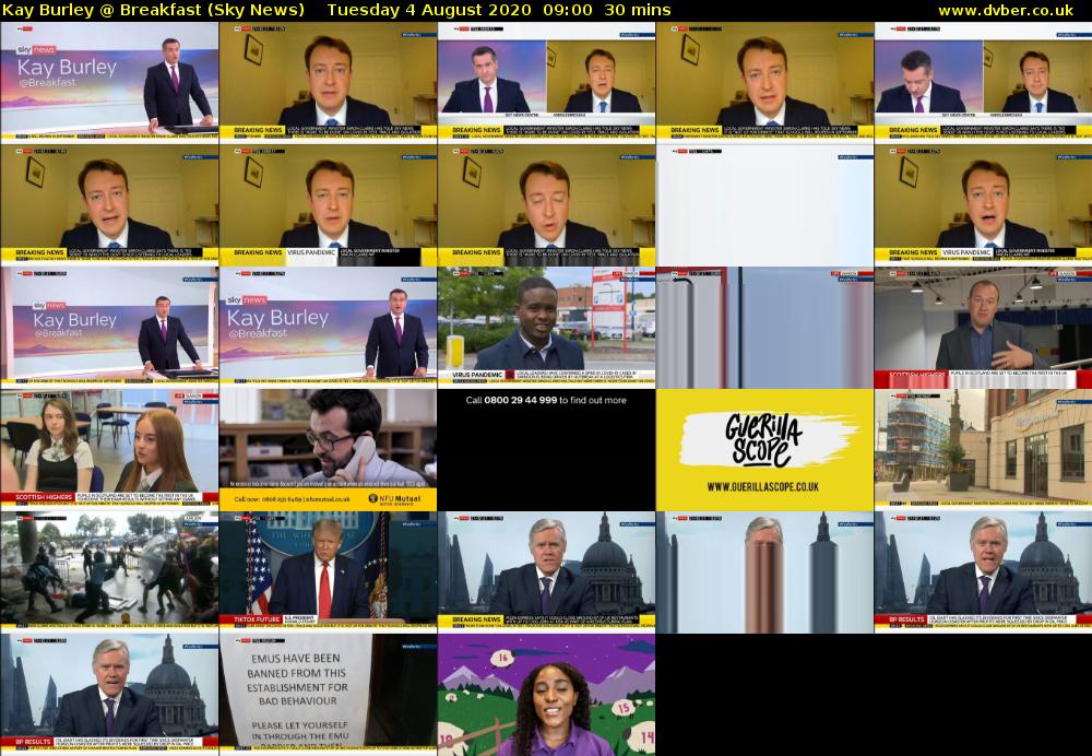 Kay Burley @ Breakfast (Sky News) Tuesday 4 August 2020 09:00 - 09:30