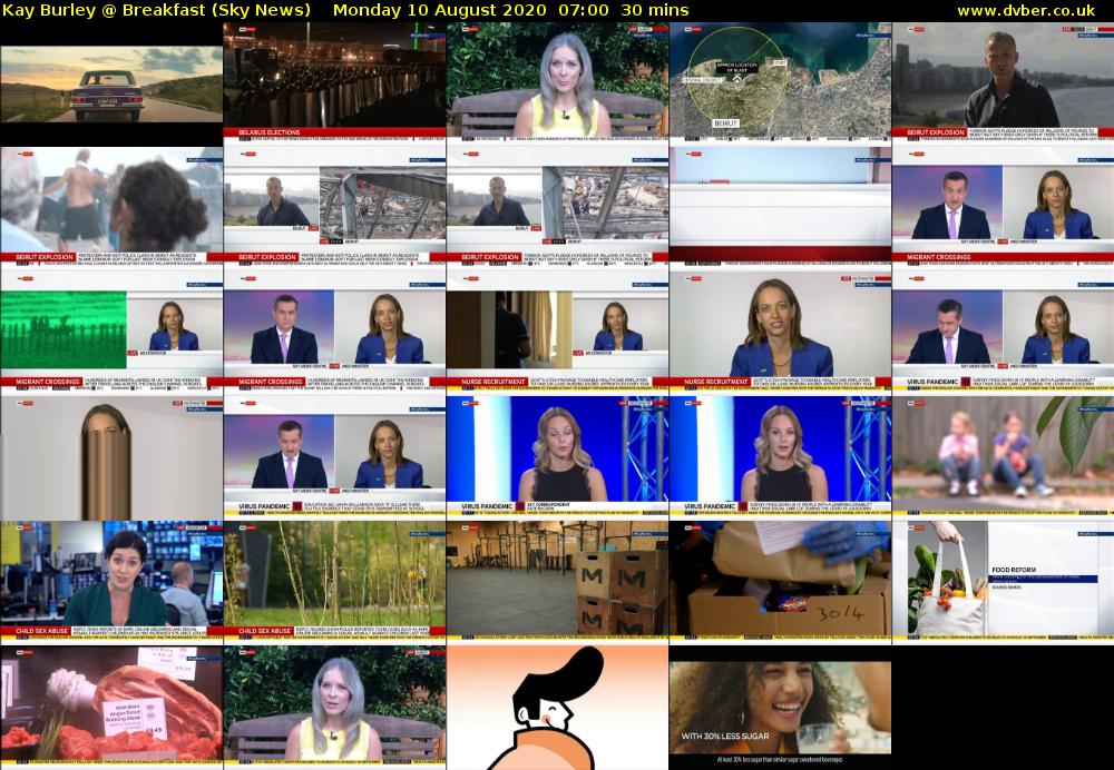 Kay Burley @ Breakfast (Sky News) Monday 10 August 2020 07:00 - 07:30