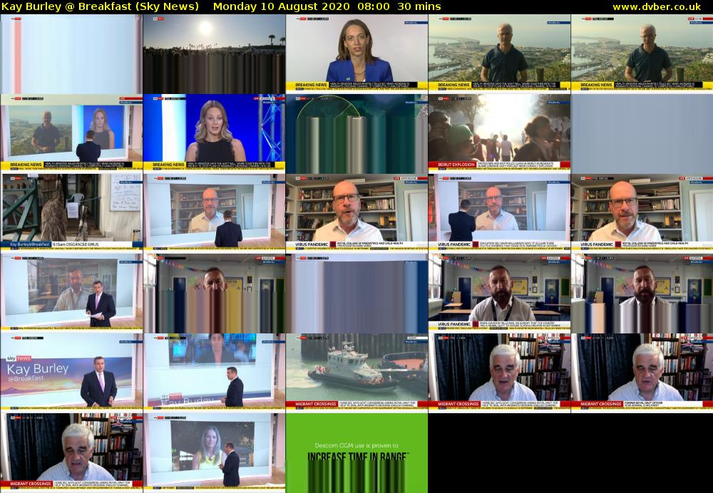 Kay Burley @ Breakfast (Sky News) Monday 10 August 2020 08:00 - 08:30
