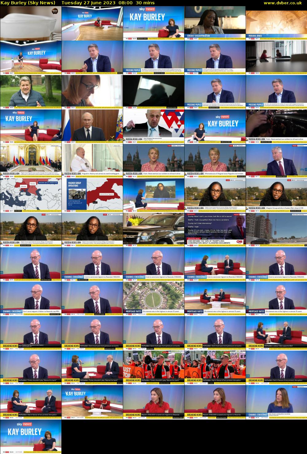 Kay Burley (Sky News) Tuesday 27 June 2023 08:00 - 08:30