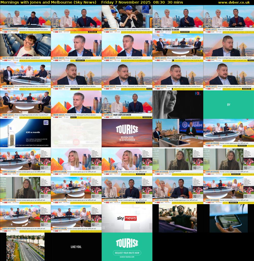 Mornings with Jones and Melbourne (Sky News) Friday 7 November 2025 08:30 - 09:00