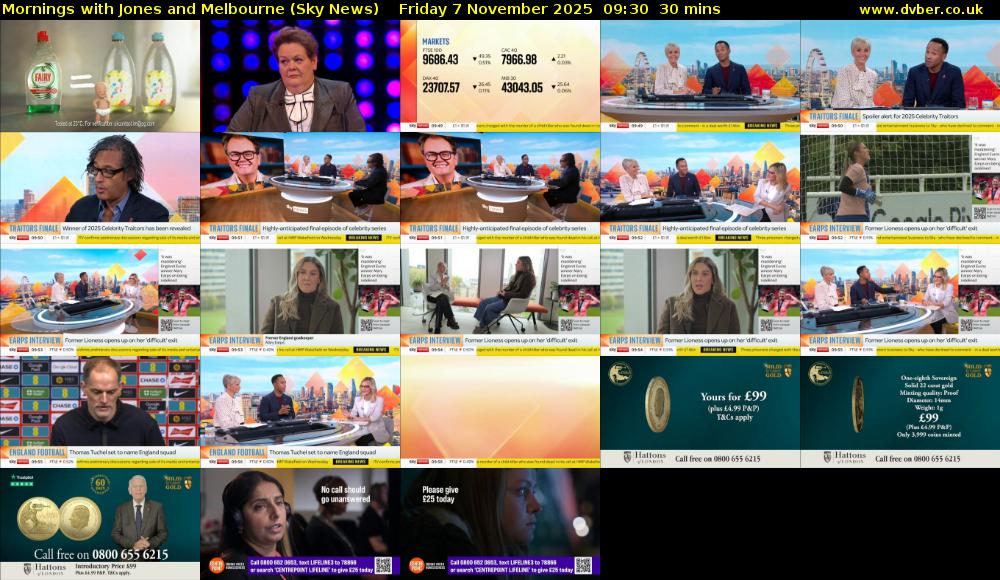 Mornings with Jones and Melbourne (Sky News) Friday 7 November 2025 09:30 - 10:00