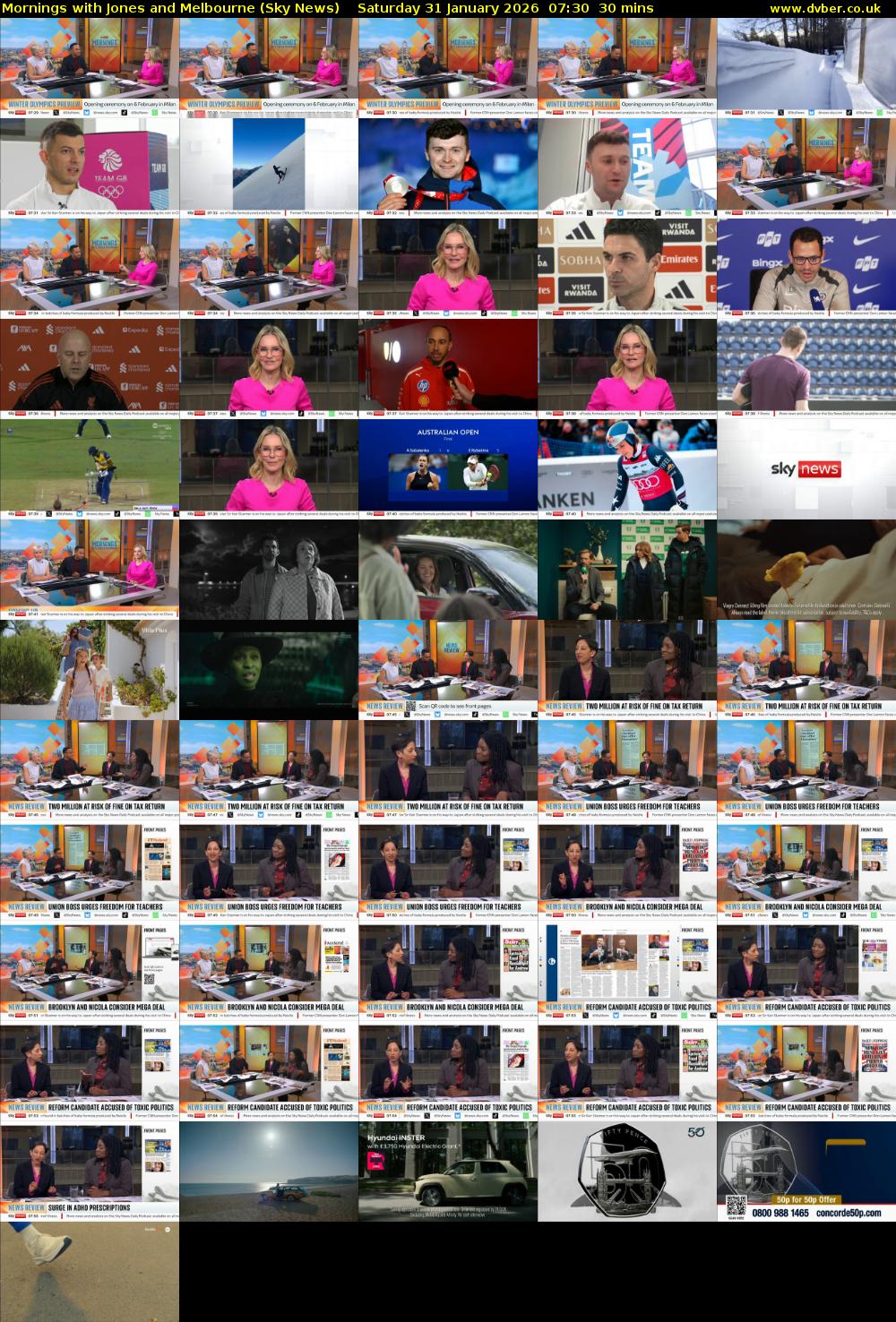 Mornings with Jones and Melbourne (Sky News) Saturday 31 January 2026 07:30 - 08:00