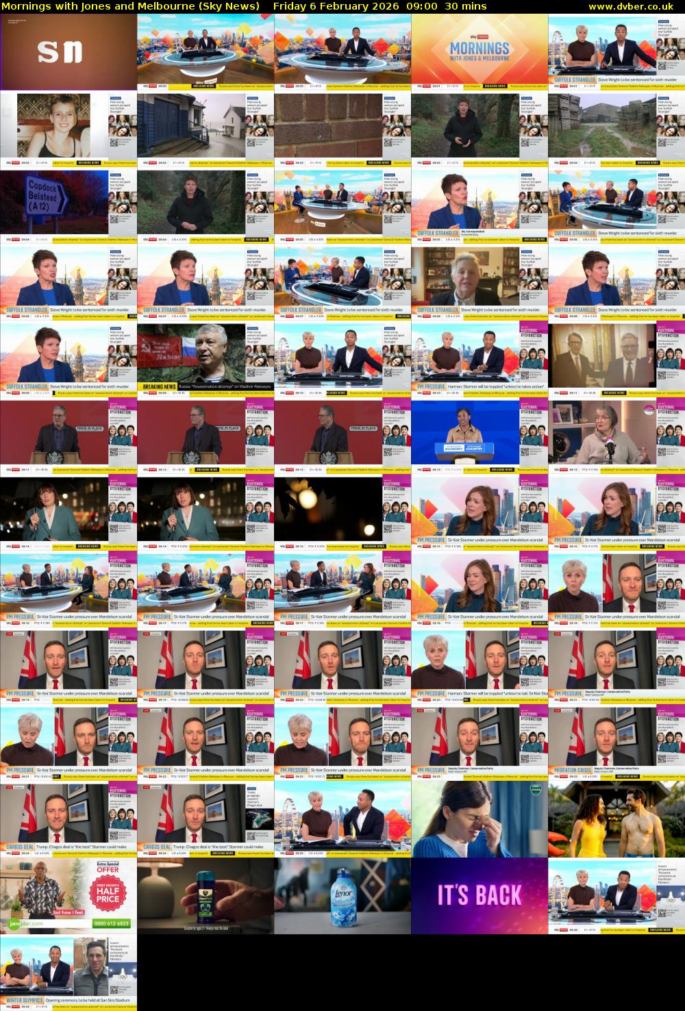 Mornings with Jones and Melbourne (Sky News) Friday 6 February 2026 09:00 - 09:30