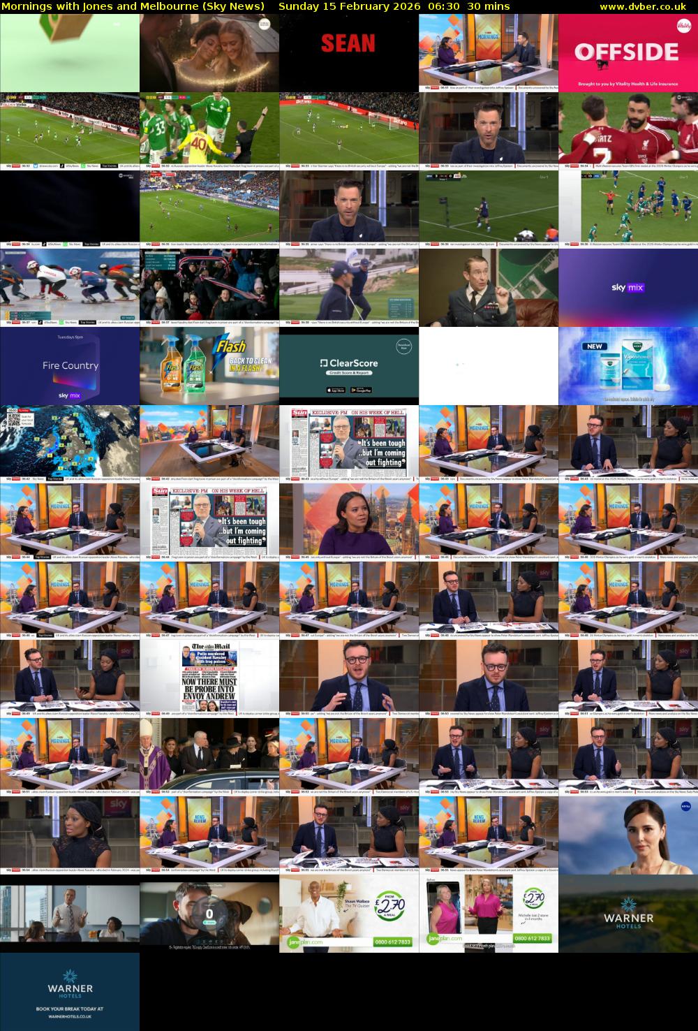 Mornings with Jones and Melbourne (Sky News) Sunday 15 February 2026 06:30 - 07:00