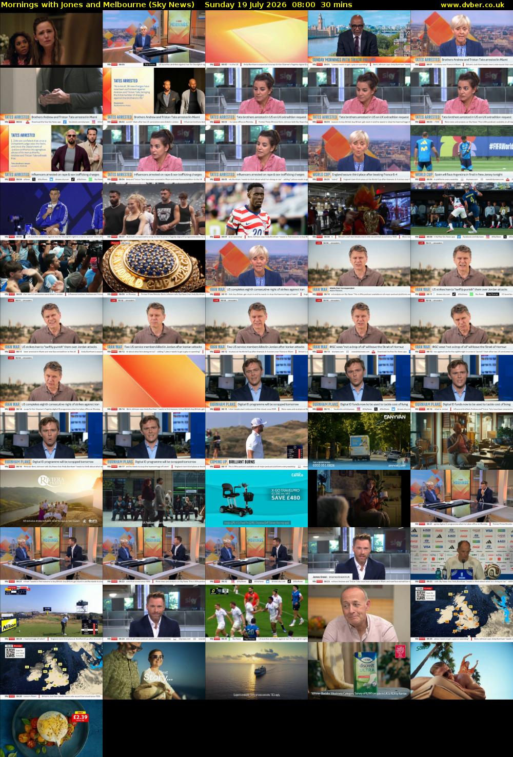 Mornings with Jones and Melbourne (Sky News) Sunday 19 July 2026 08:00 - 08:30