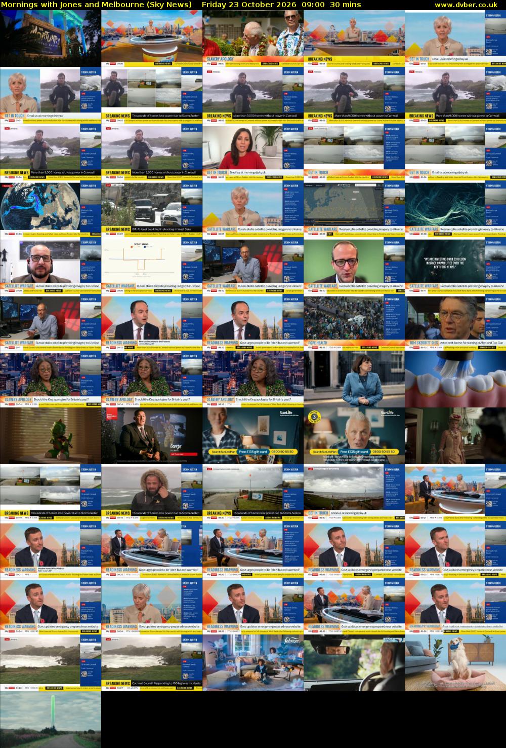 Mornings with Jones and Melbourne (Sky News) Friday 23 October 2026 09:00 - 09:30