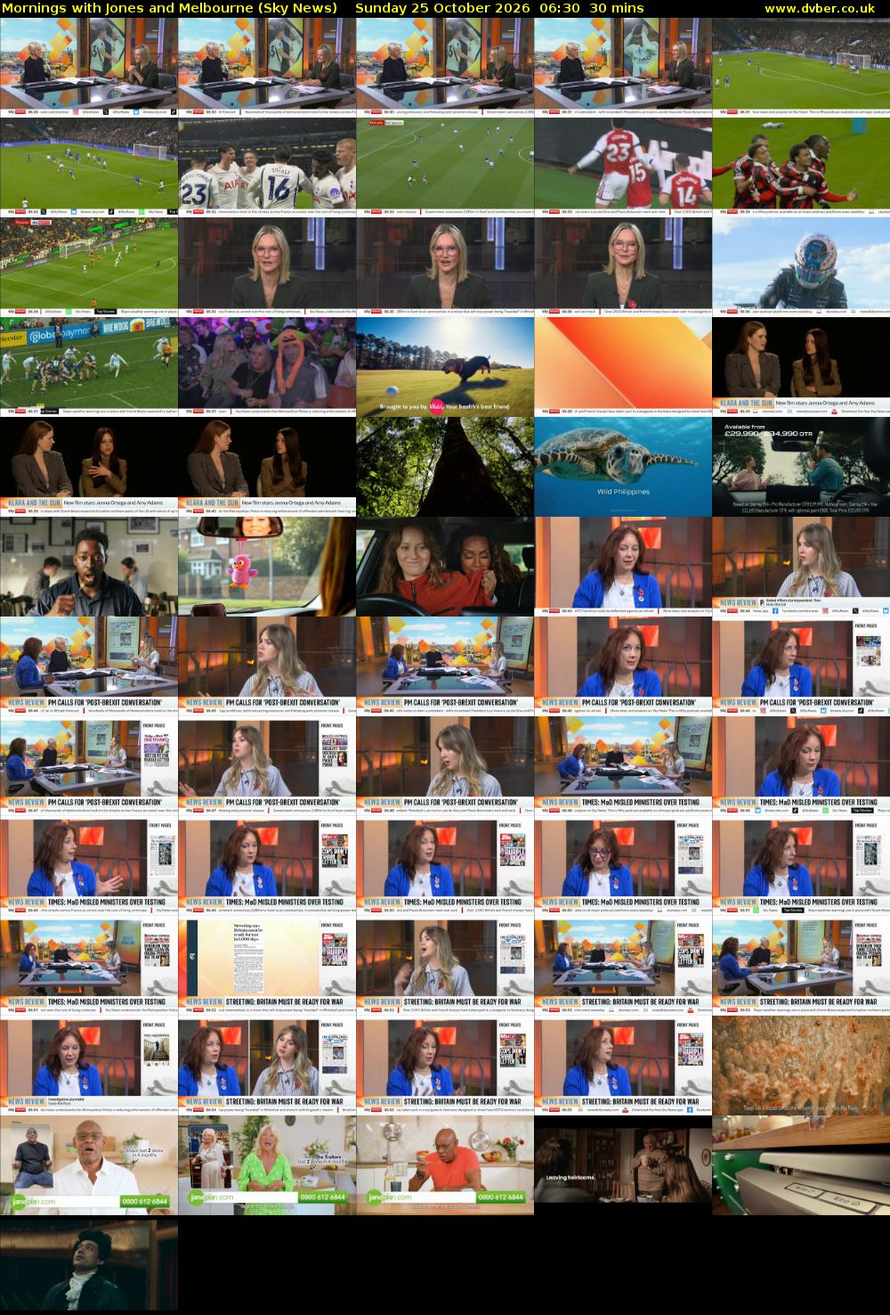 Mornings with Jones and Melbourne (Sky News) Sunday 25 October 2026 06:30 - 07:00