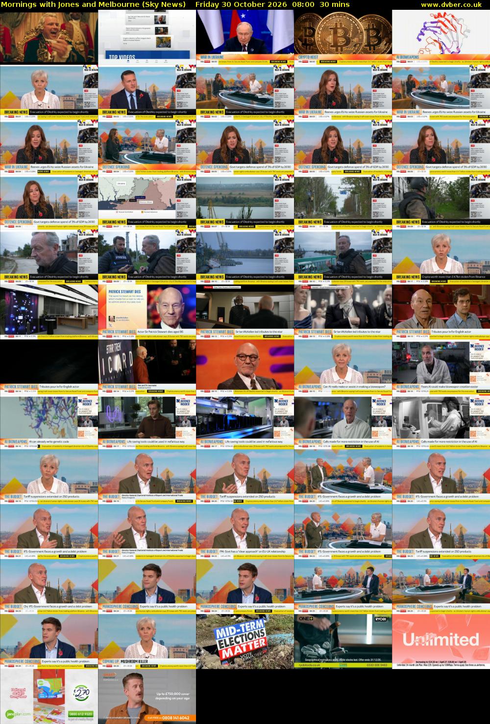 Mornings with Jones and Melbourne (Sky News) Friday 30 October 2026 08:00 - 08:30