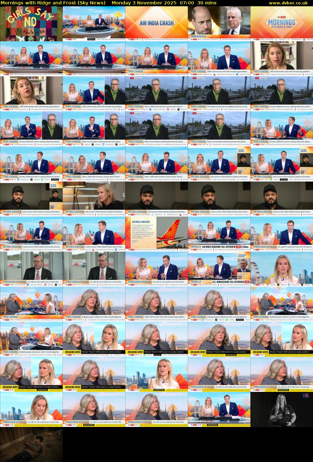 Mornings with Ridge and Frost (Sky News) Monday 3 November 2025 07:00 - 07:30