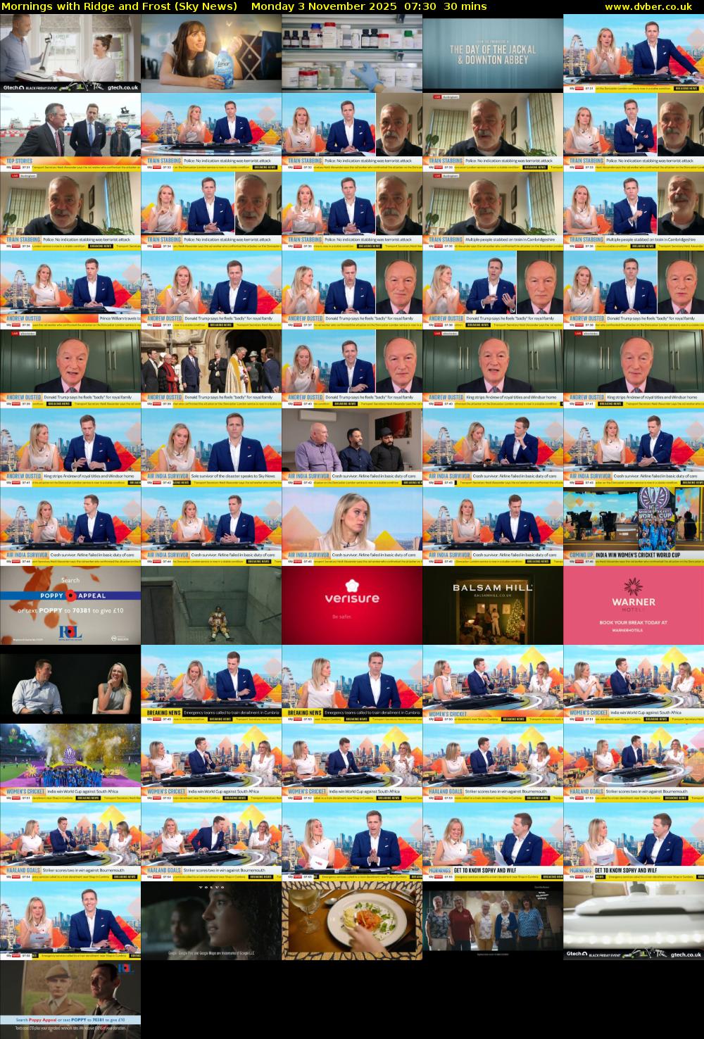 Mornings with Ridge and Frost (Sky News) Monday 3 November 2025 07:30 - 08:00