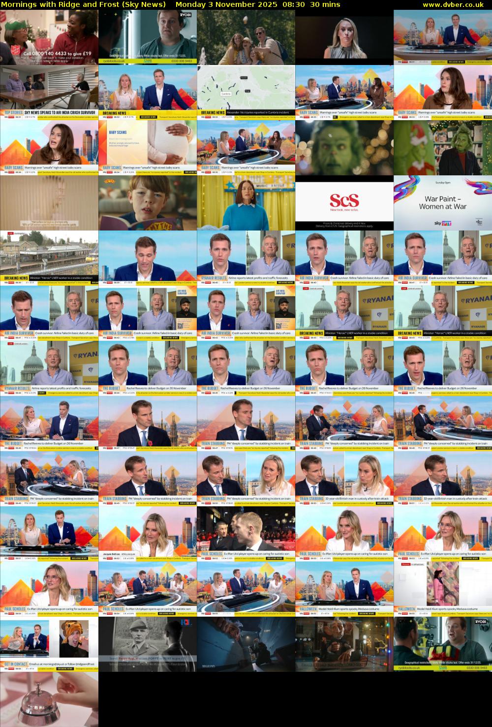 Mornings with Ridge and Frost (Sky News) Monday 3 November 2025 08:30 - 09:00