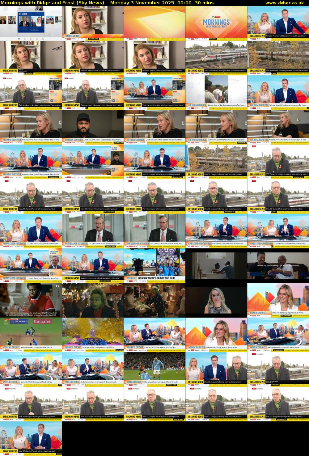 Mornings with Ridge and Frost (Sky News) Monday 3 November 2025 09:00 - 09:30