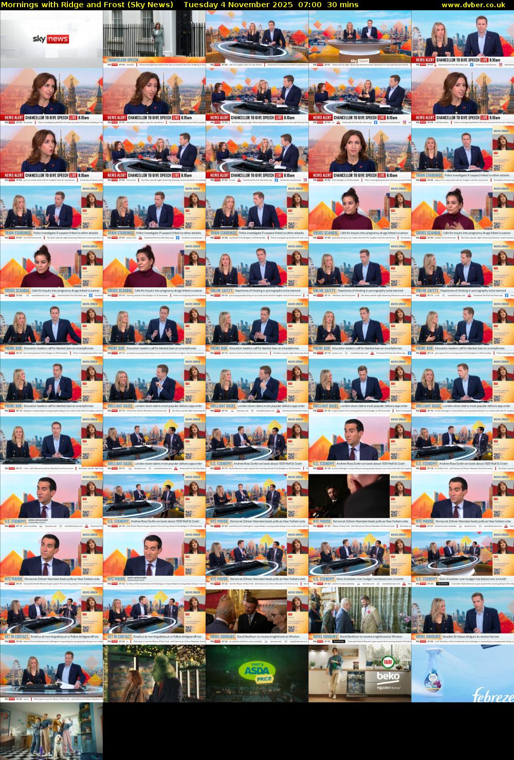 Mornings with Ridge and Frost (Sky News) Tuesday 4 November 2025 07:00 - 07:30