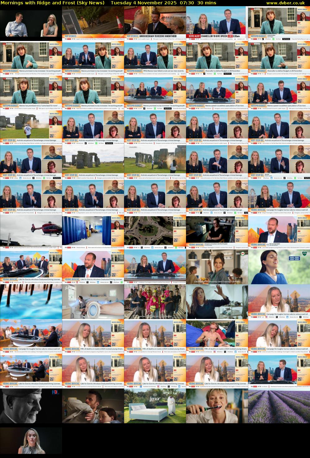 Mornings with Ridge and Frost (Sky News) Tuesday 4 November 2025 07:30 - 08:00