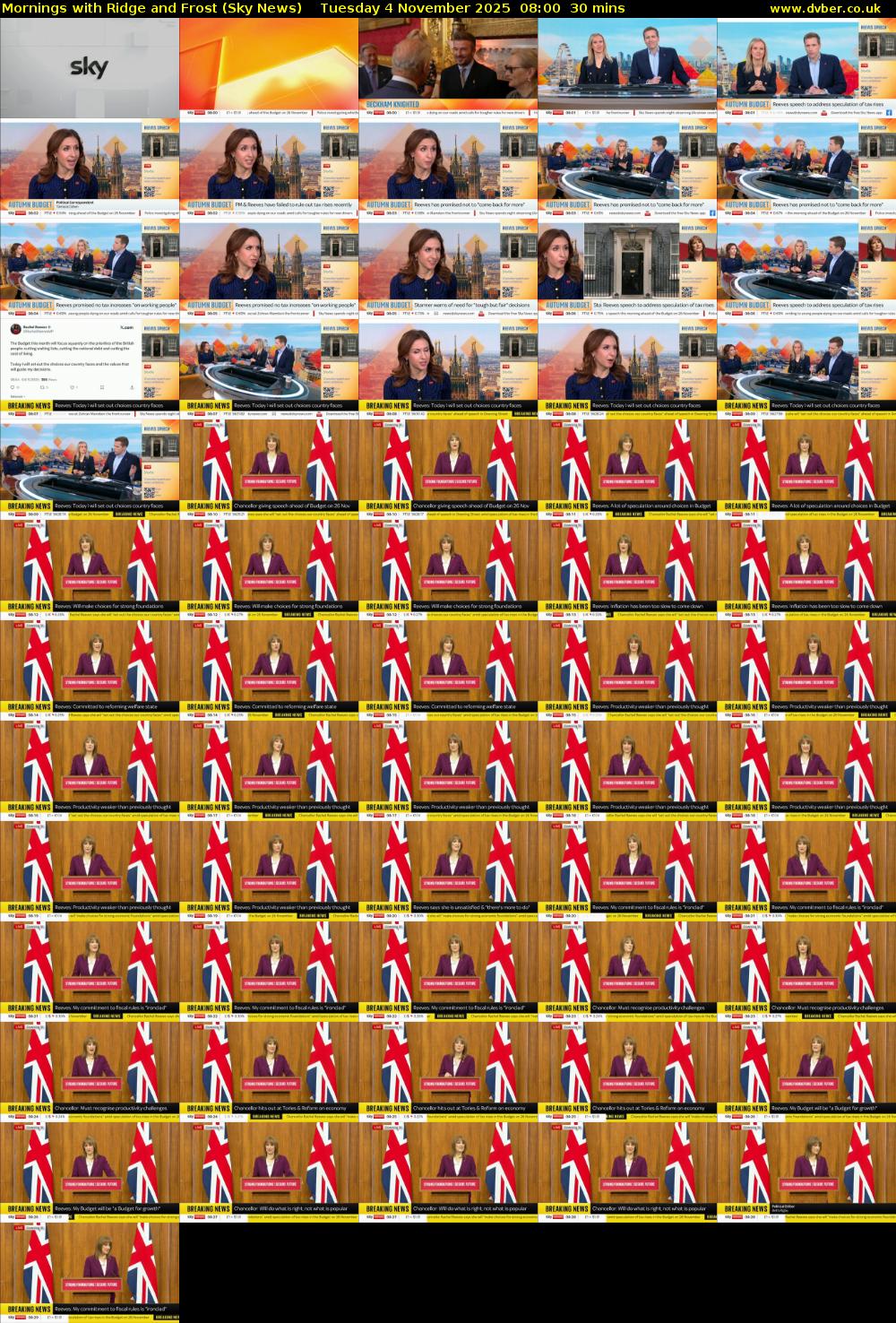 Mornings with Ridge and Frost (Sky News) Tuesday 4 November 2025 08:00 - 08:30