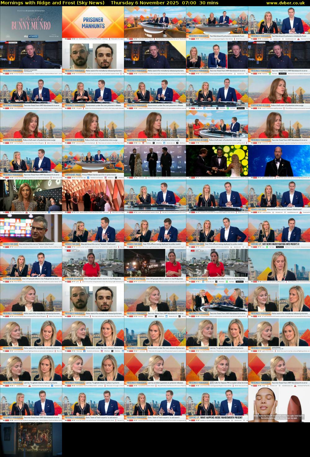 Mornings with Ridge and Frost (Sky News) Thursday 6 November 2025 07:00 - 07:30